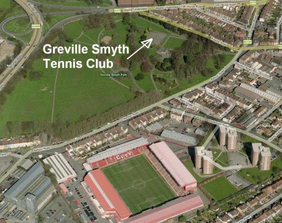 Map of Greville Smyth tennis courts