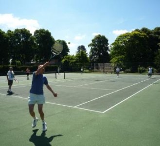Social tennis in progress